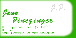 jeno pinczinger business card